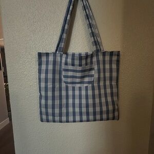 Blue Palaka Tote Bag